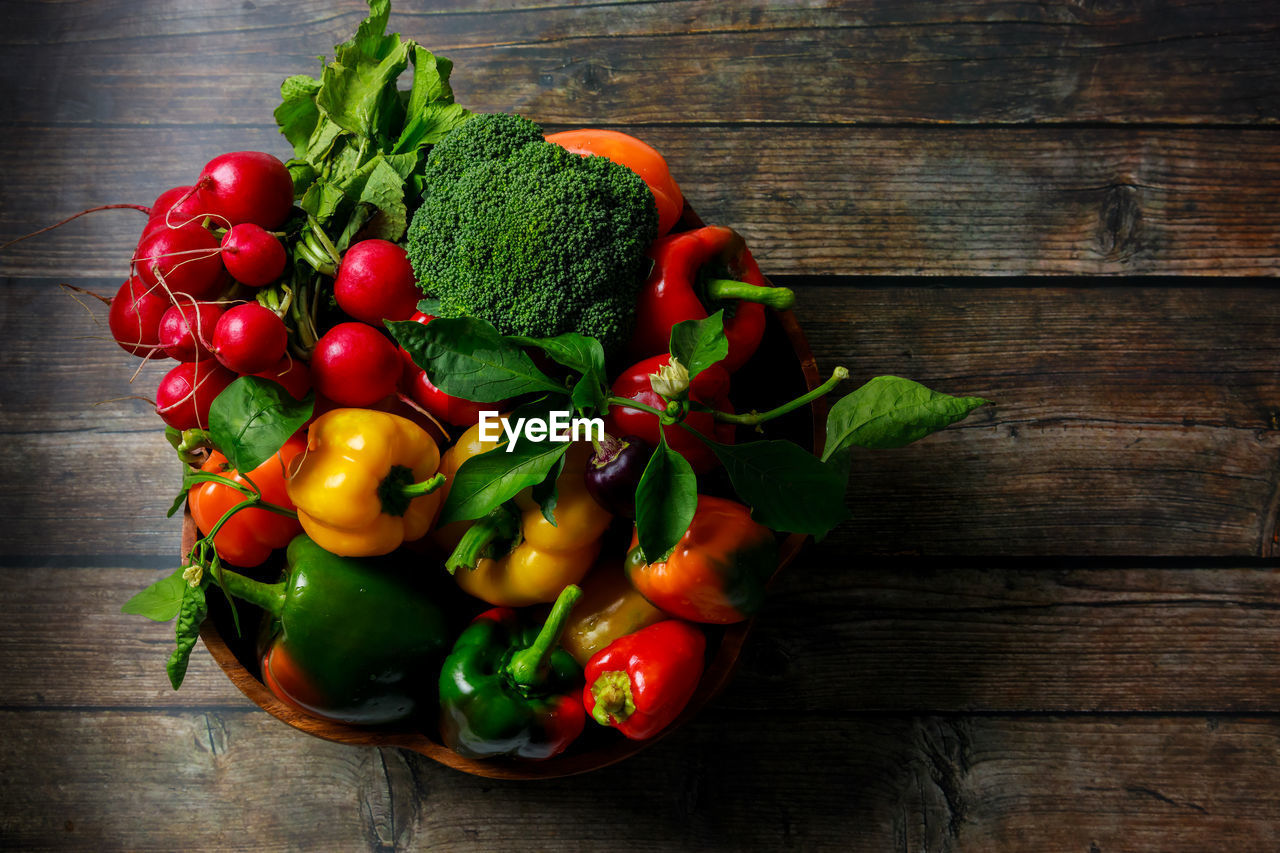 directly above shot of tomatoes on table