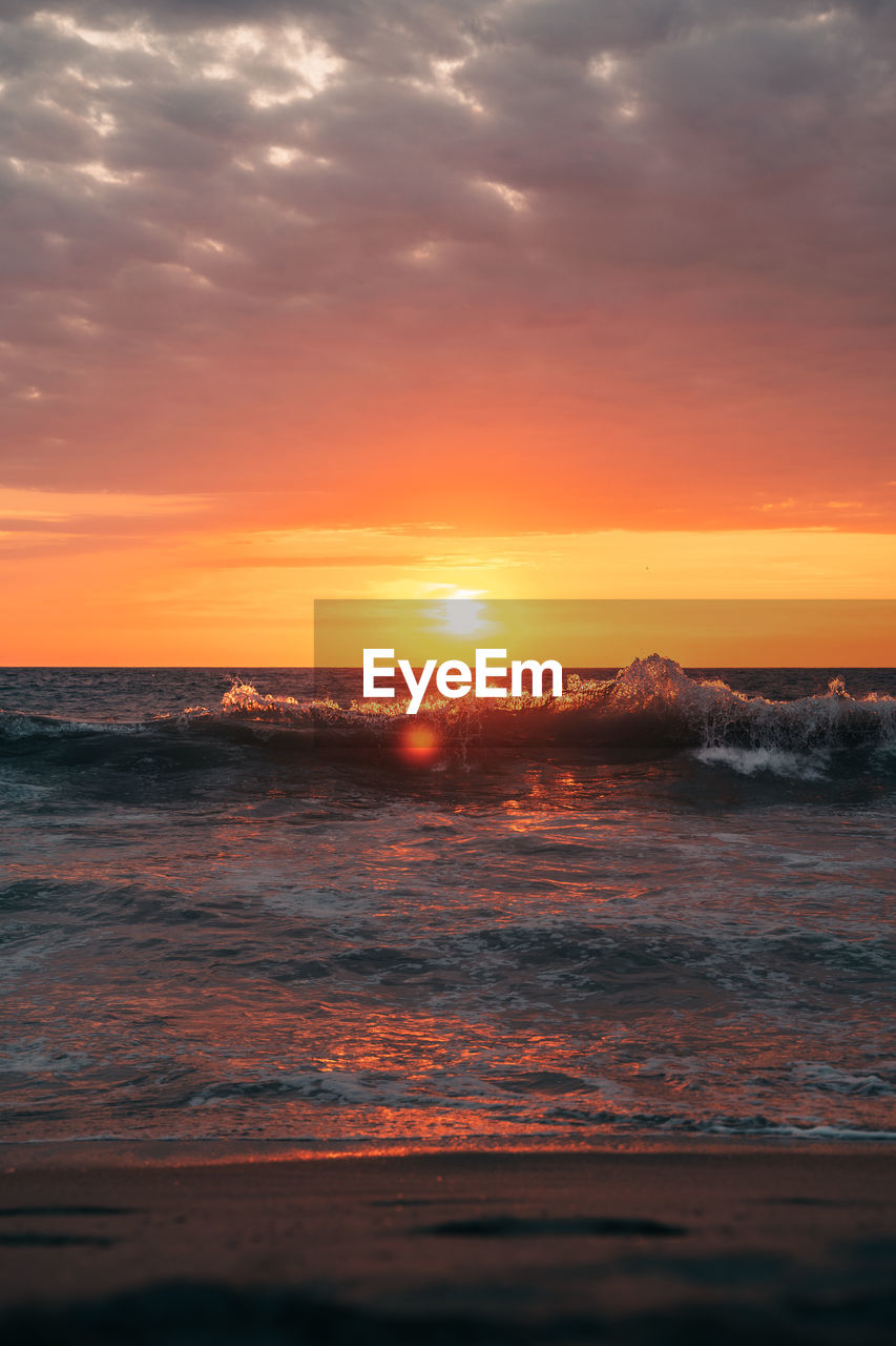 scenic view of sea during sunset
