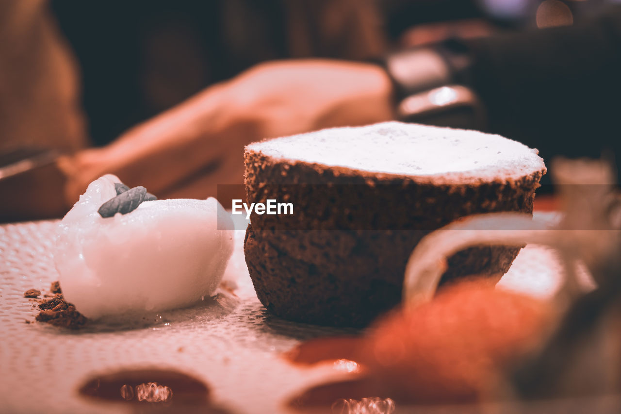 Close-up of dessert on table