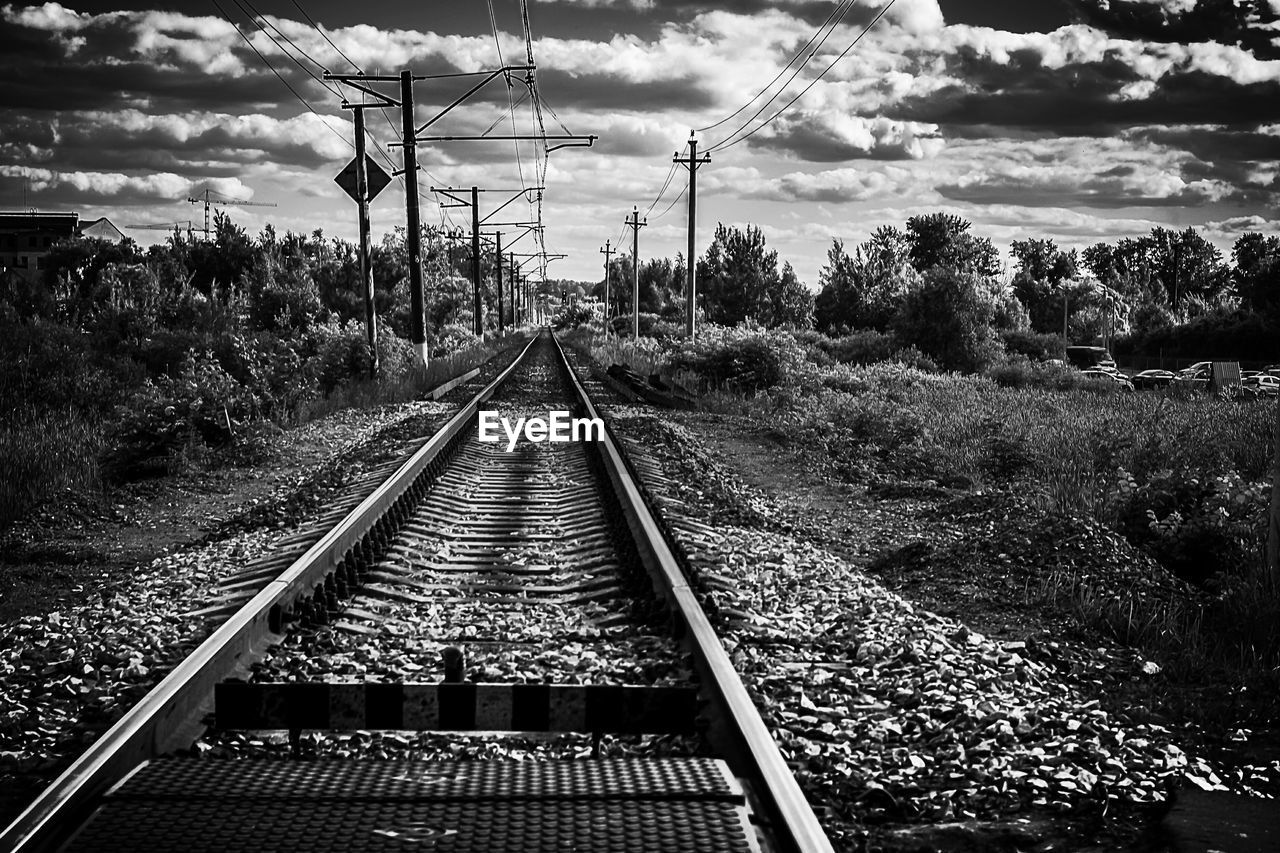 Railroad tracks in countryside