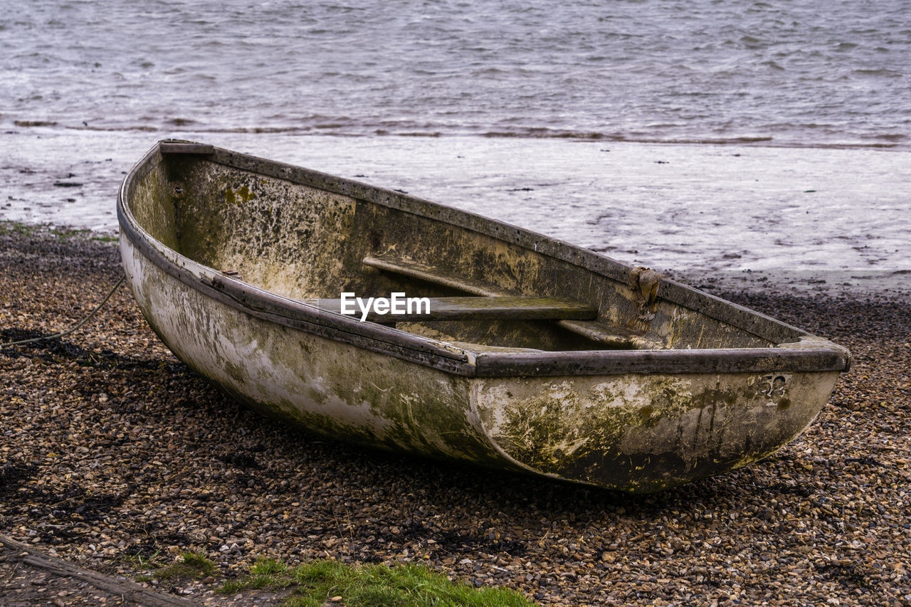 Old rowing boat in orford, suffolk