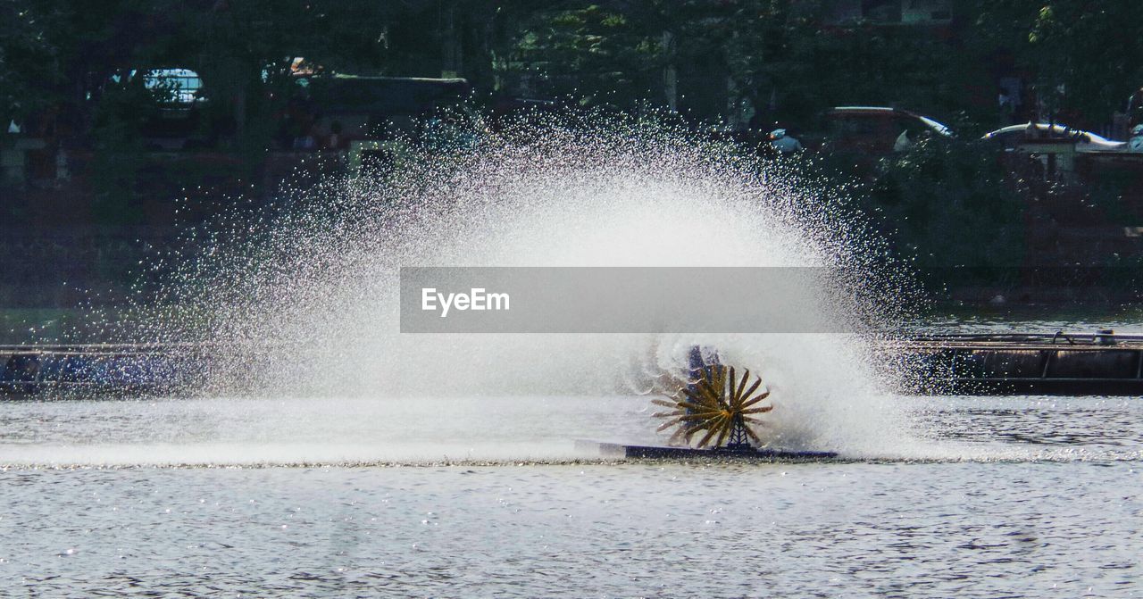 Water splashing on fountain