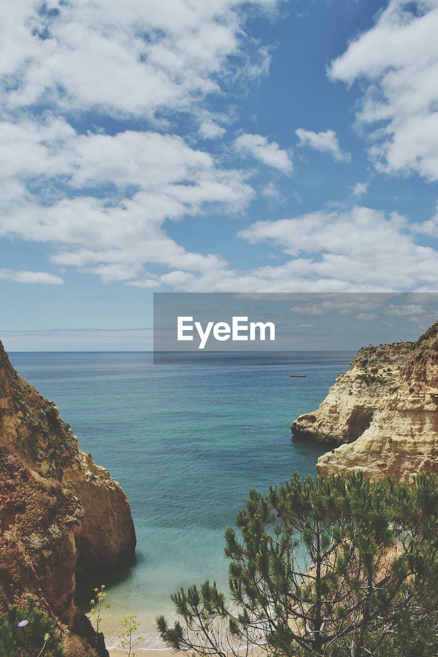 SCENIC VIEW OF SEA AND ROCKS