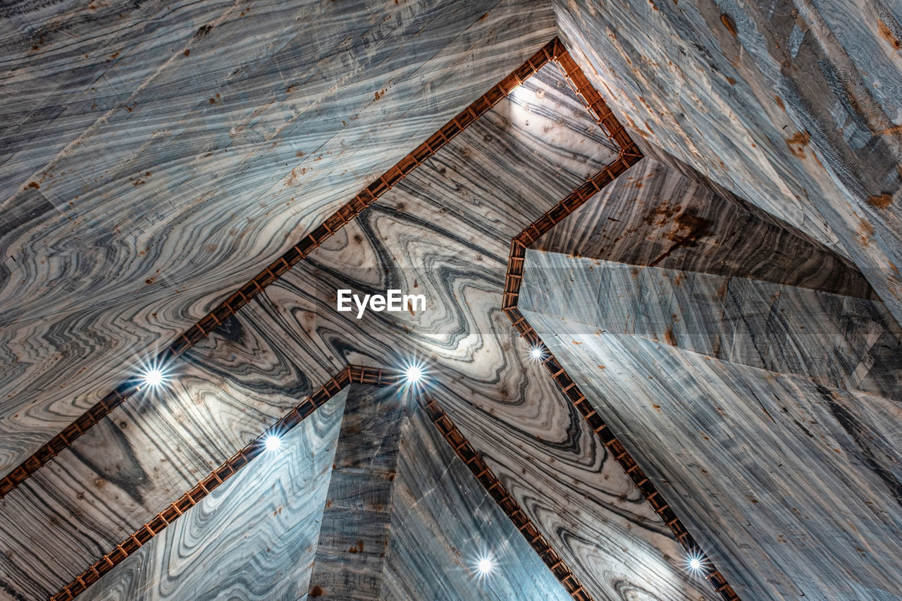 Undreground salt mine roof with wooden balconny - romania, slanic prahova