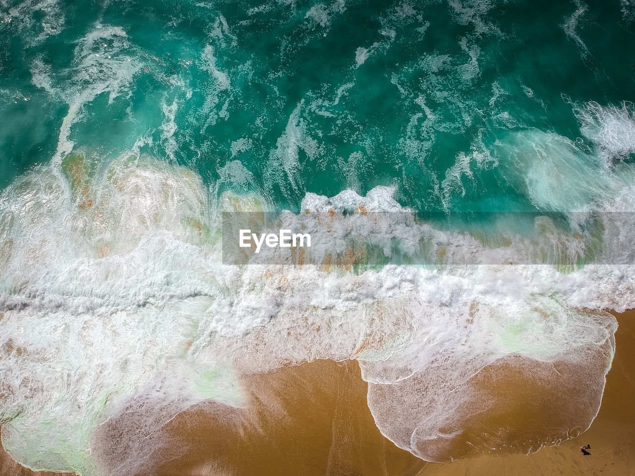 High angle view of beach on sunny day