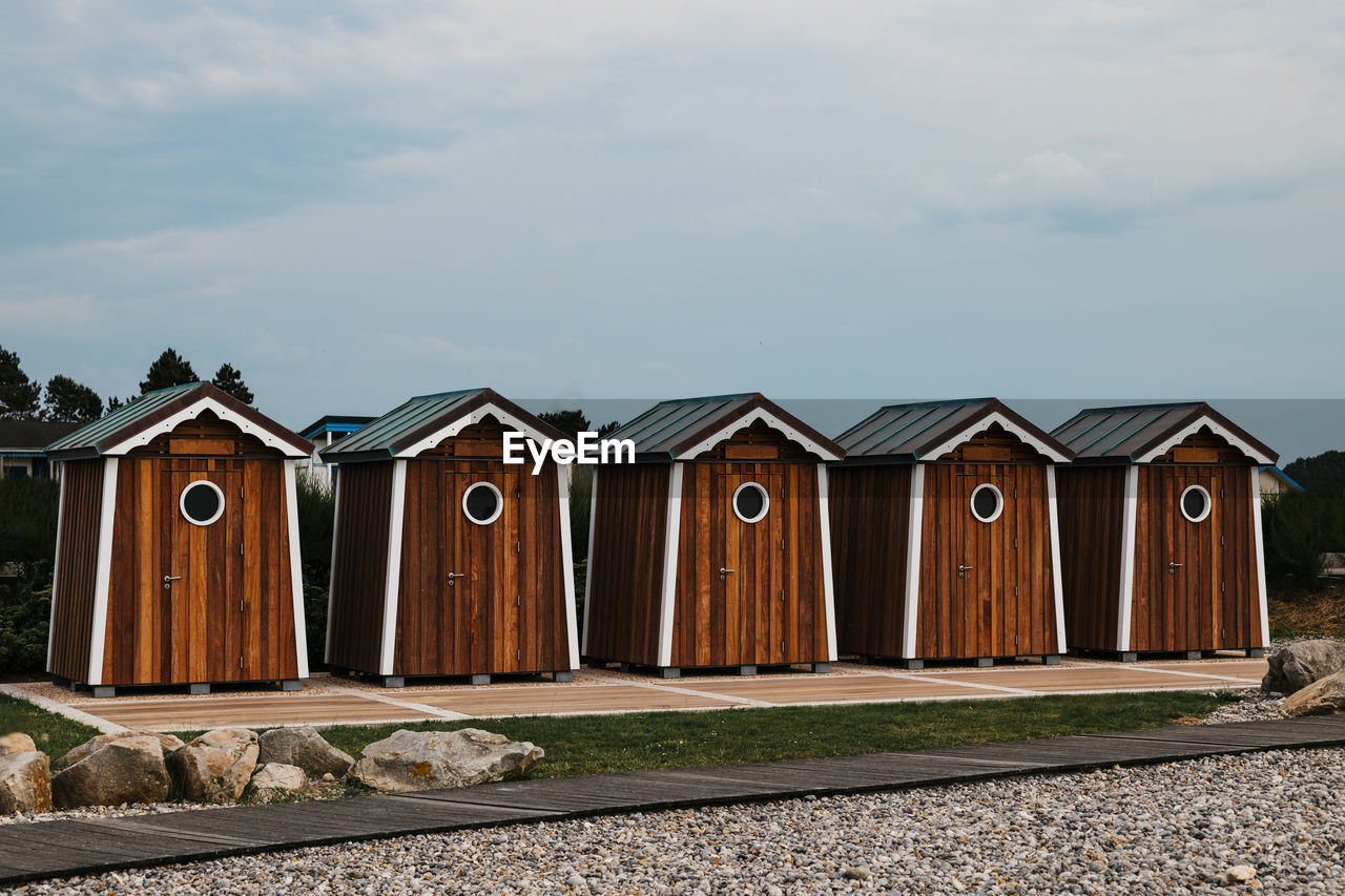 Wooden houses on the ocean saint marguerite sur mer