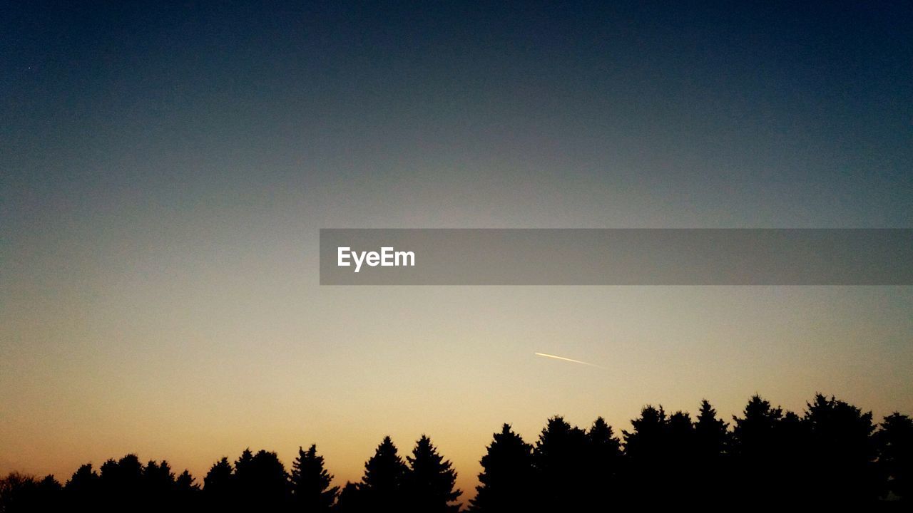 SCENIC VIEW OF SILHOUETTE TREES AGAINST SKY AT SUNSET