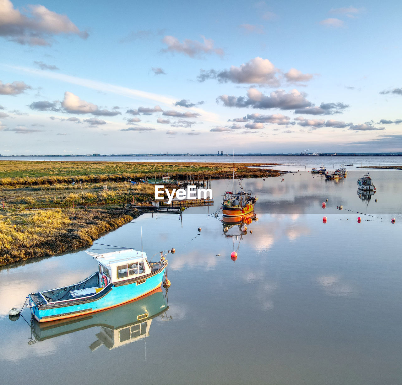 The sun sets over stone creek, sunk island, east riding of yorkshire