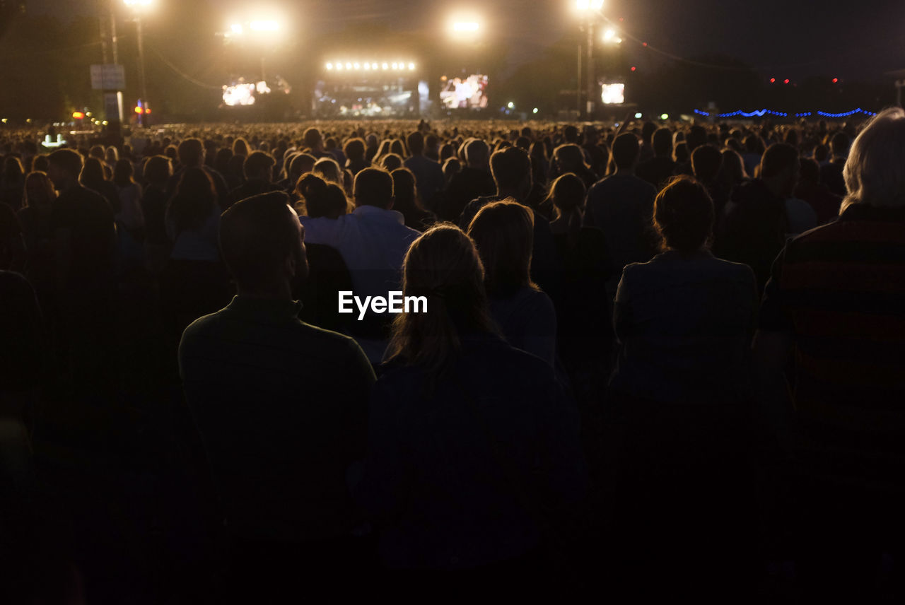 Rear view of people at music concert