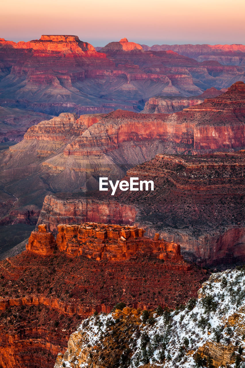 Aerial view of grand canyon national park during sunset