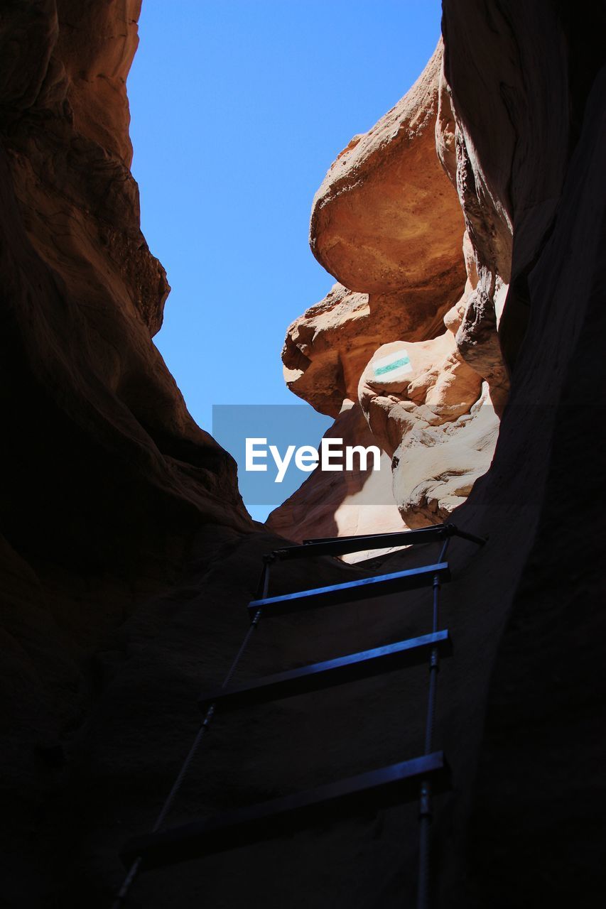 Low angle view of rock formation