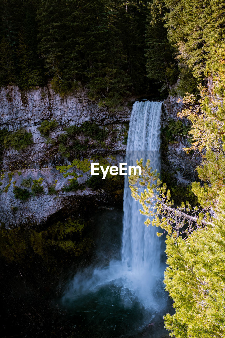 High angle view of waterfall