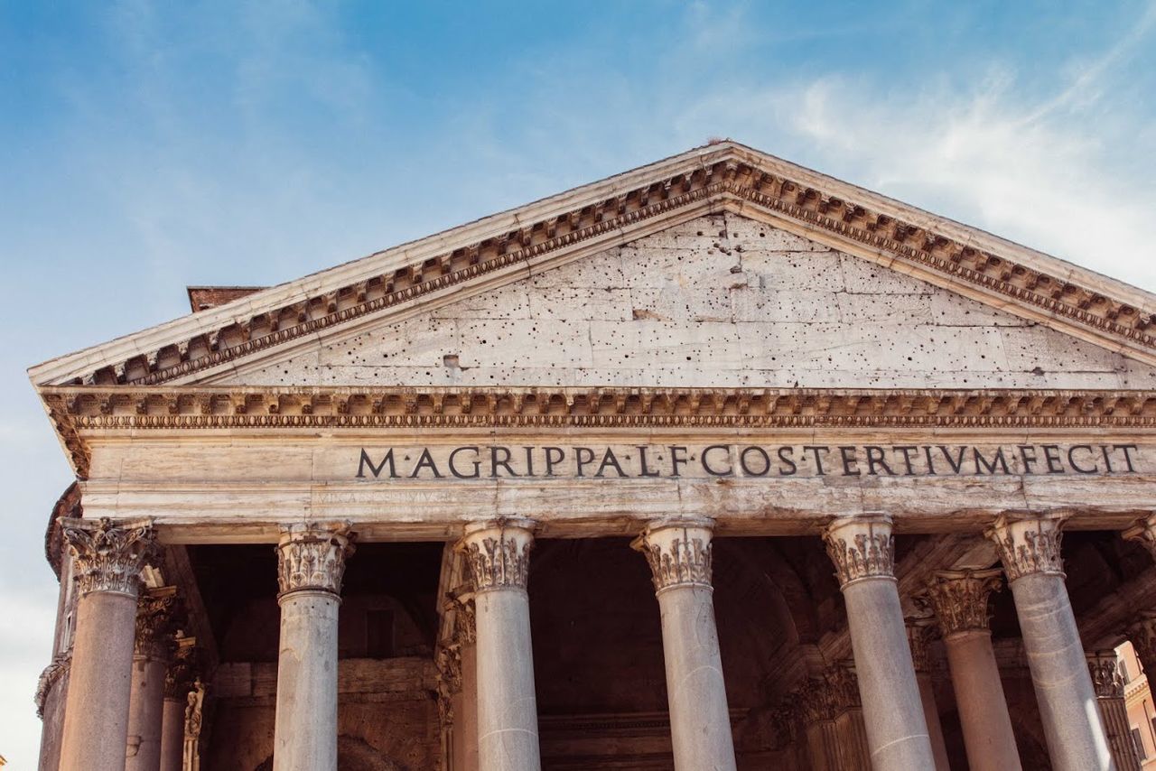 Low angle view of pantheon against sky