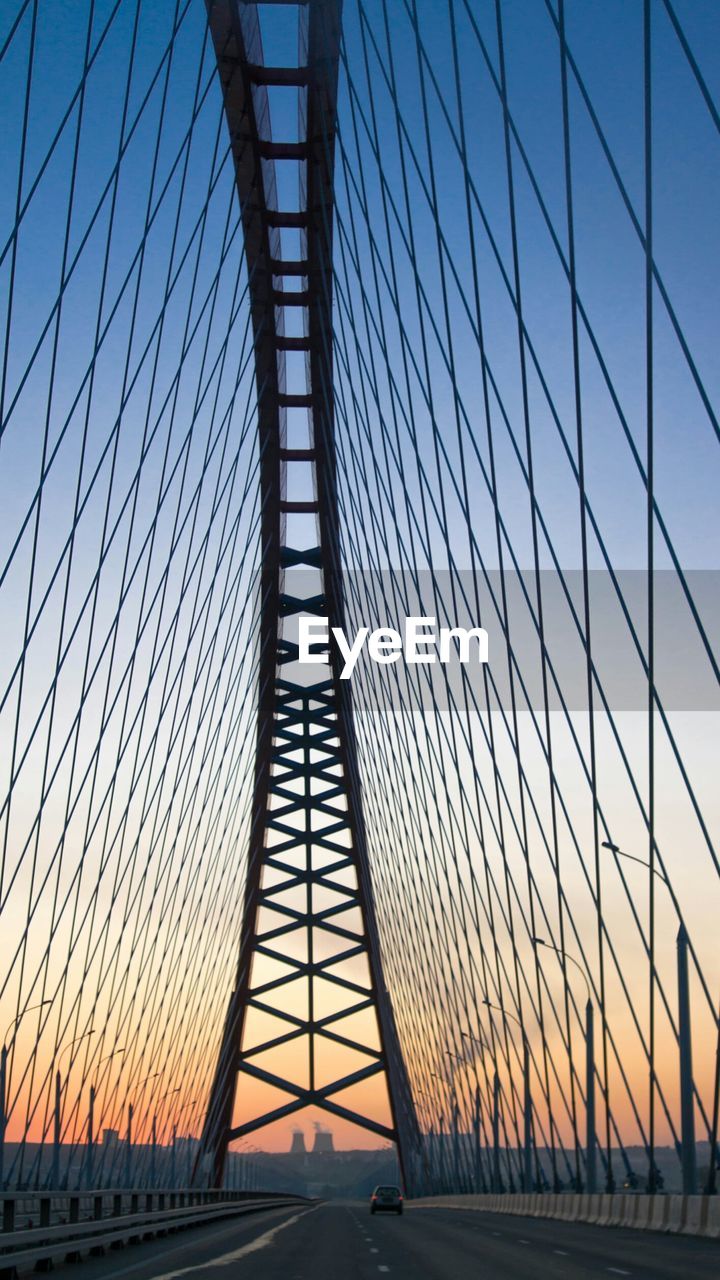 Cable-stayed bridge against sky