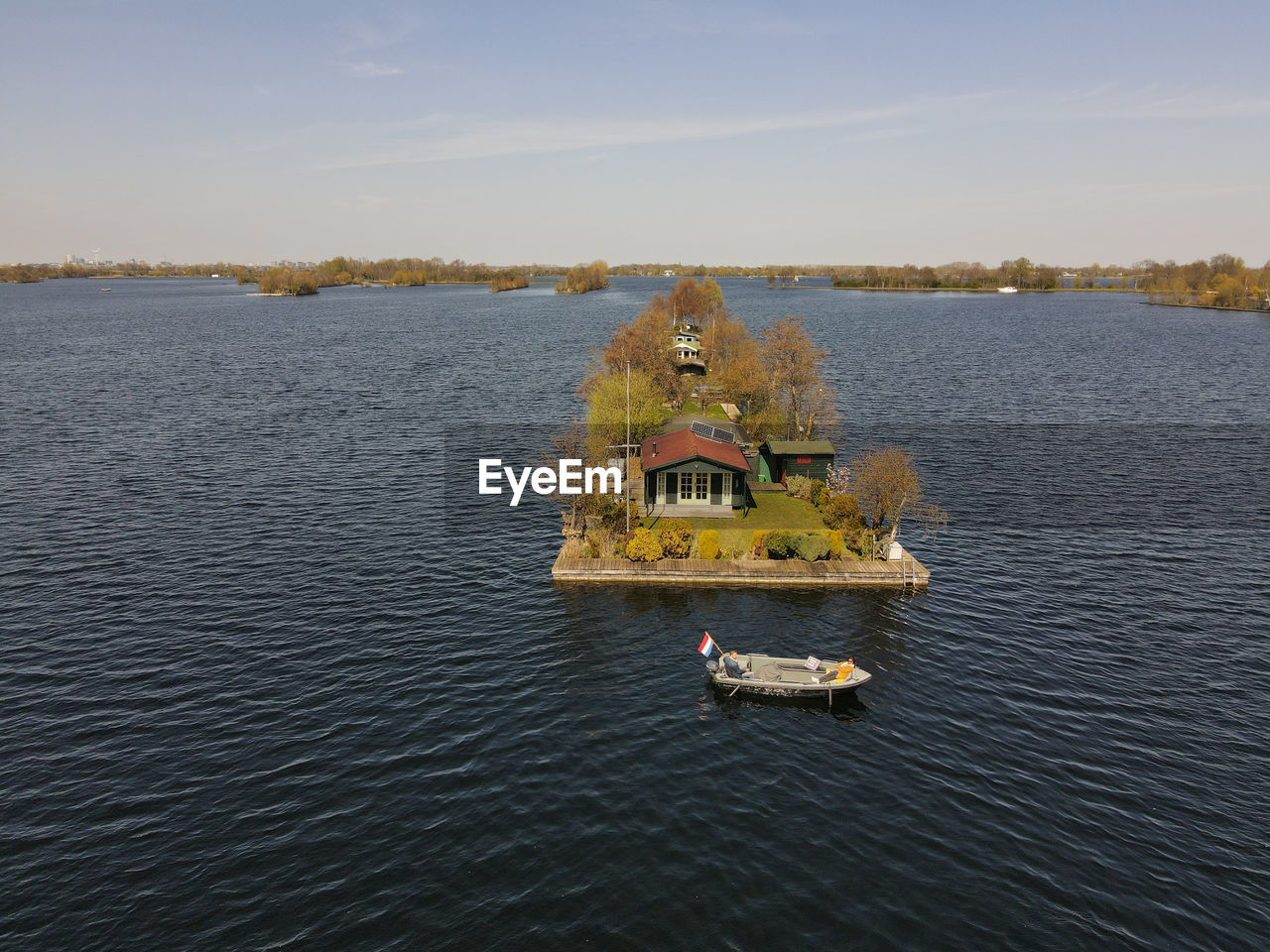 VIEW OF BOAT IN LAKE