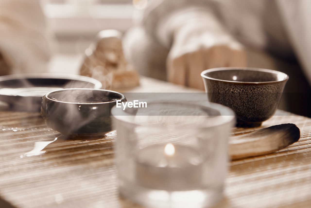 Close-up of coffee on table