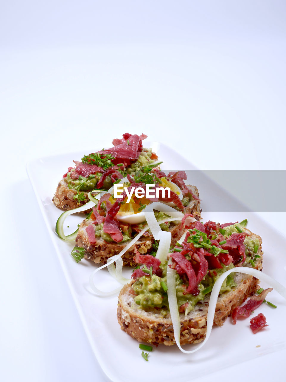 High angle view of salad in plate on table