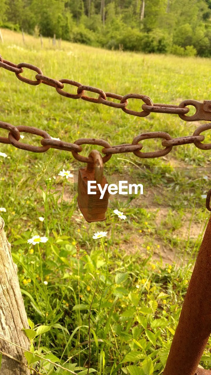 CLOSE-UP OF PADLOCK