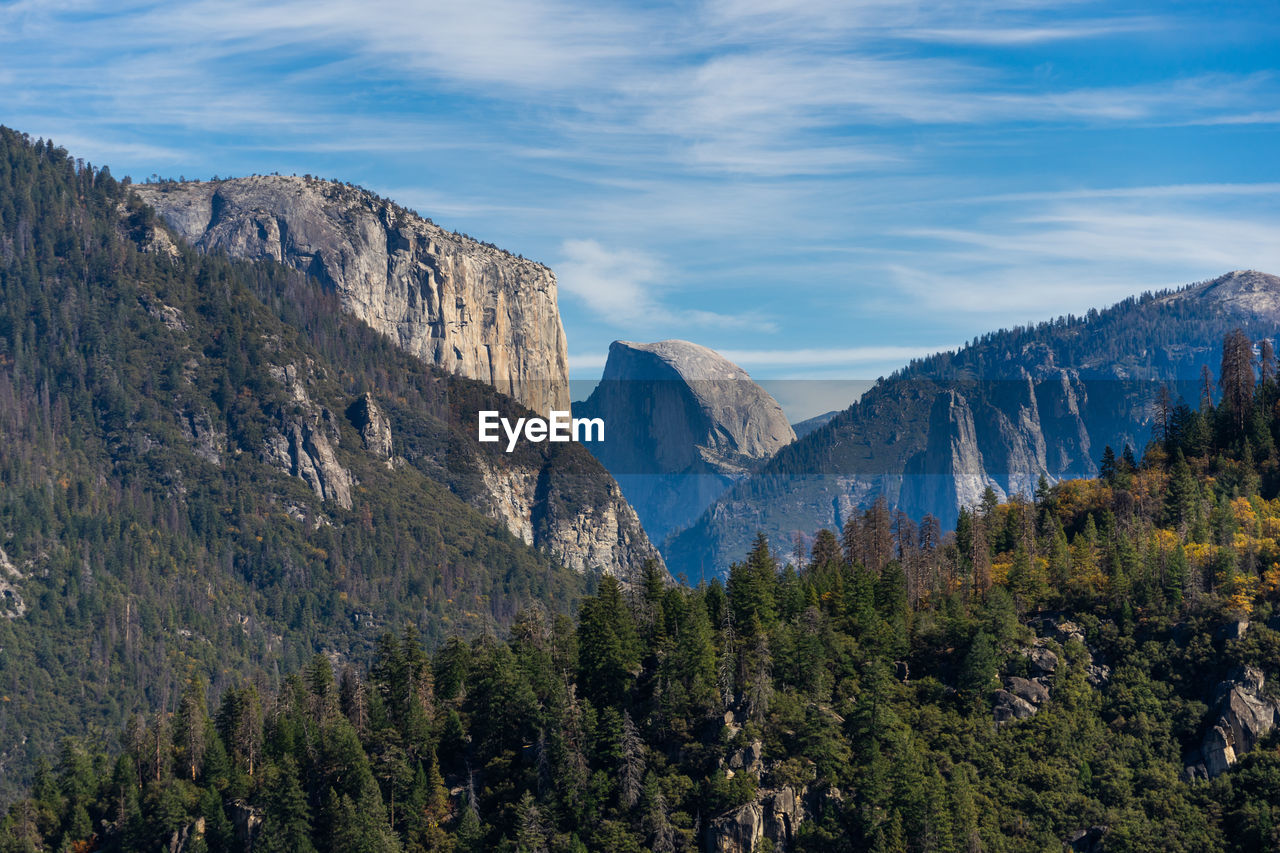 Panoramic view of landscape and mountains against sky