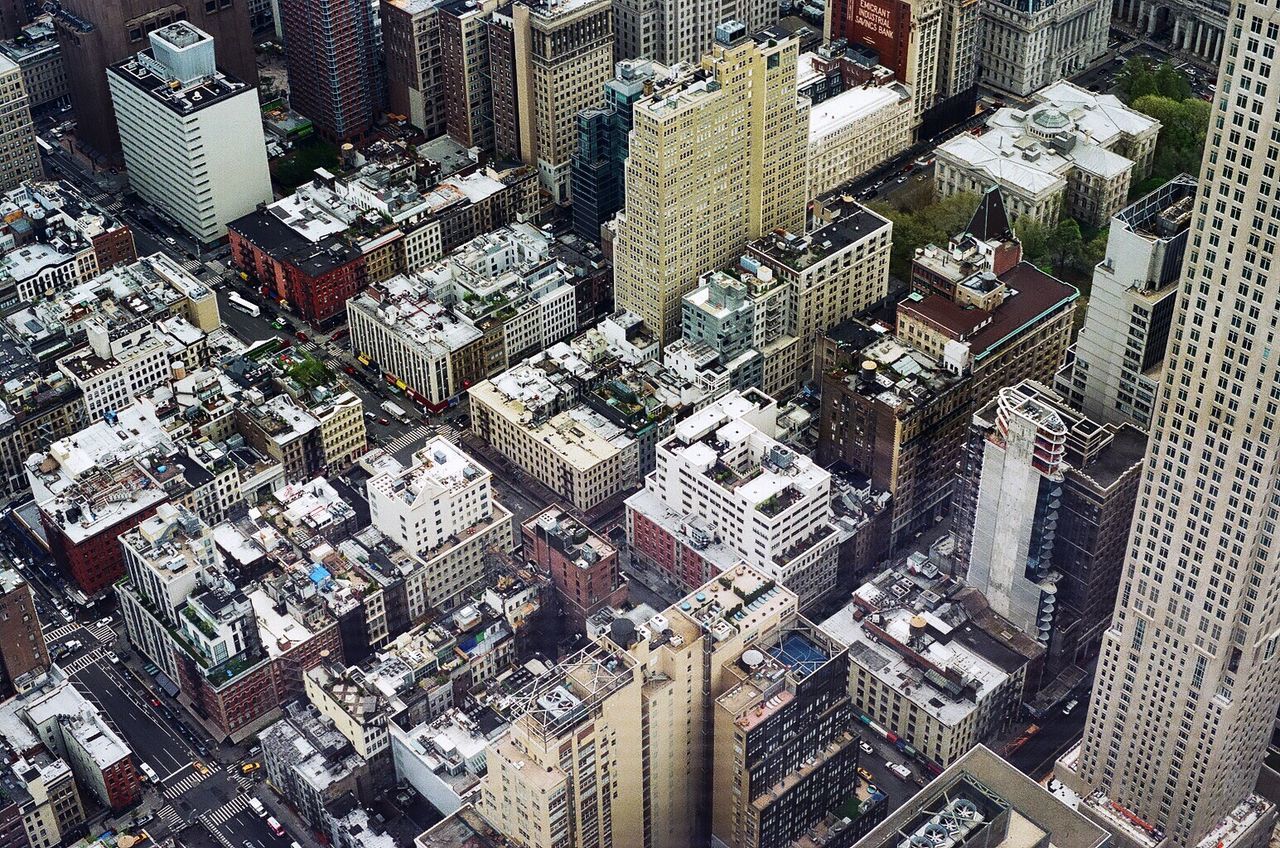 High angle view of cityscape