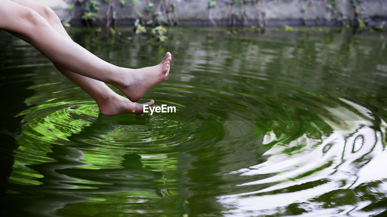 Low section of woman in lake
