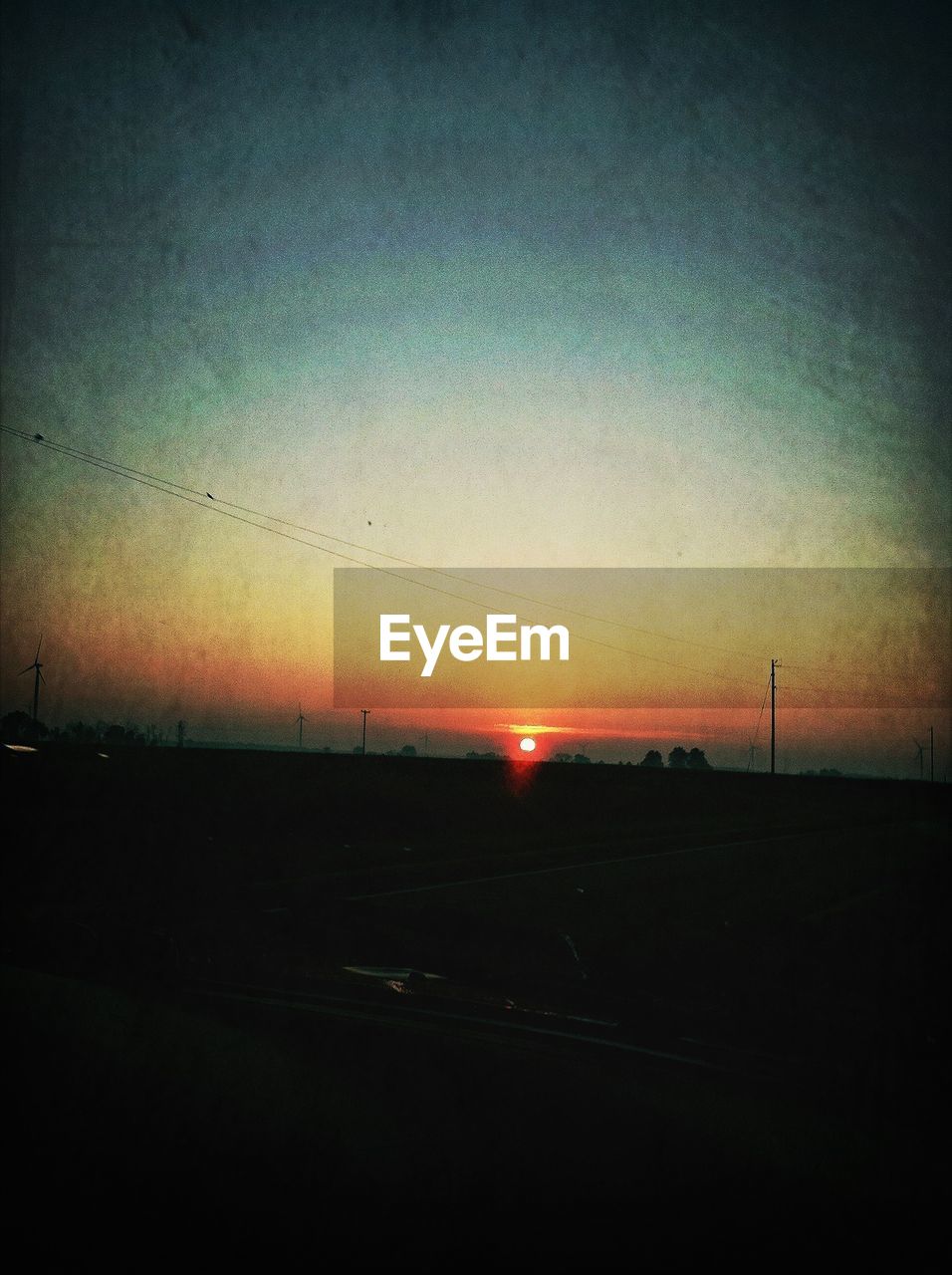 Silhouette of rural landscape