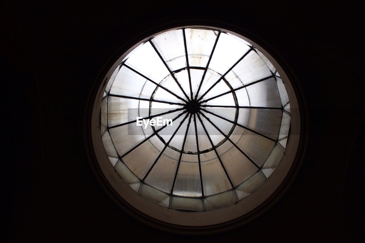 Low angle view of cupola in darkroom