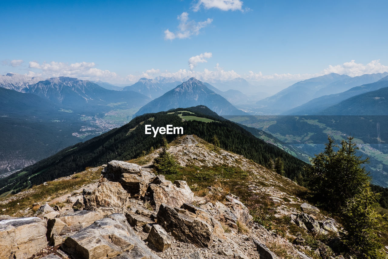 Scenic view of mountain peaks around pitztal in tyrol