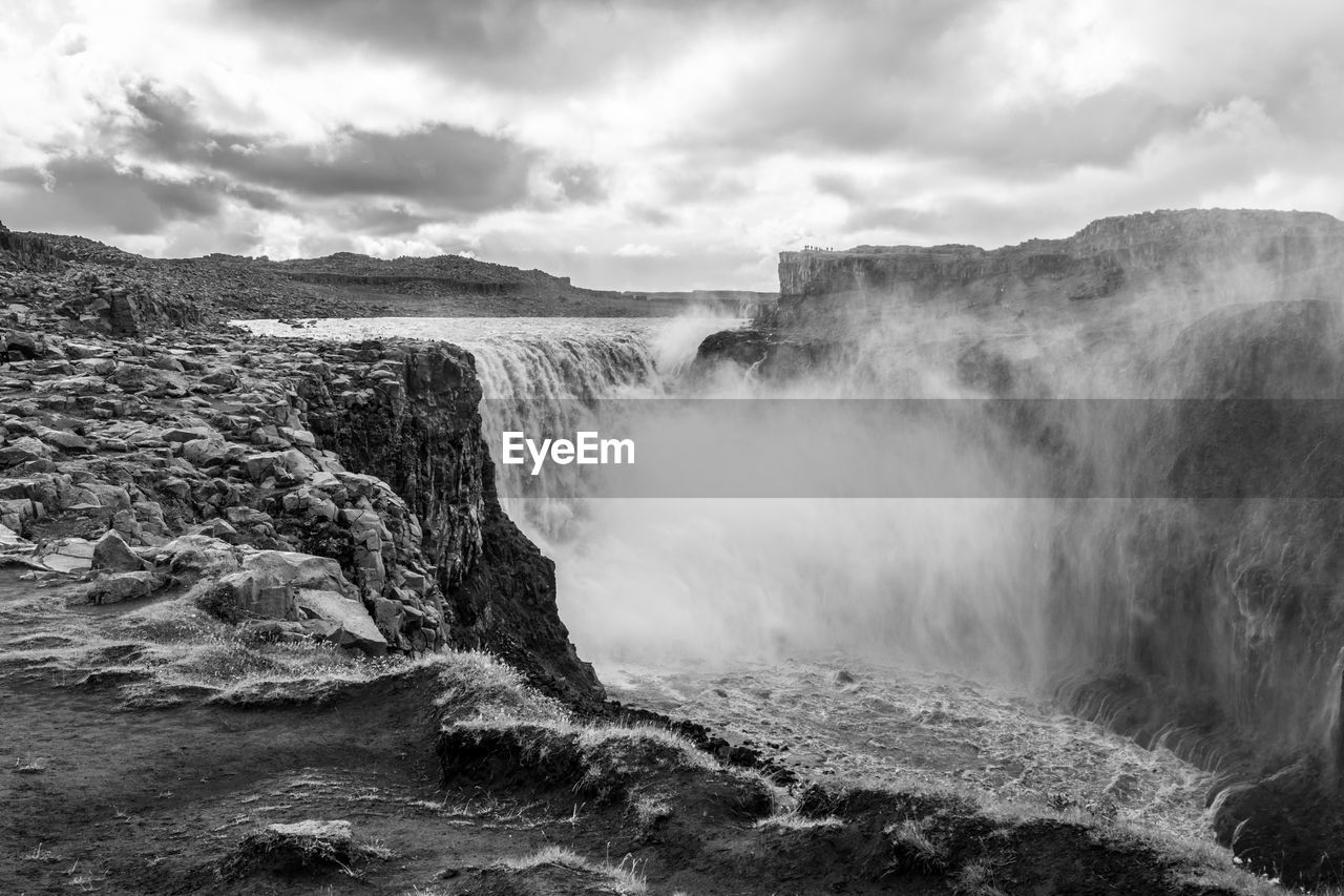 Scenic view of waterfall