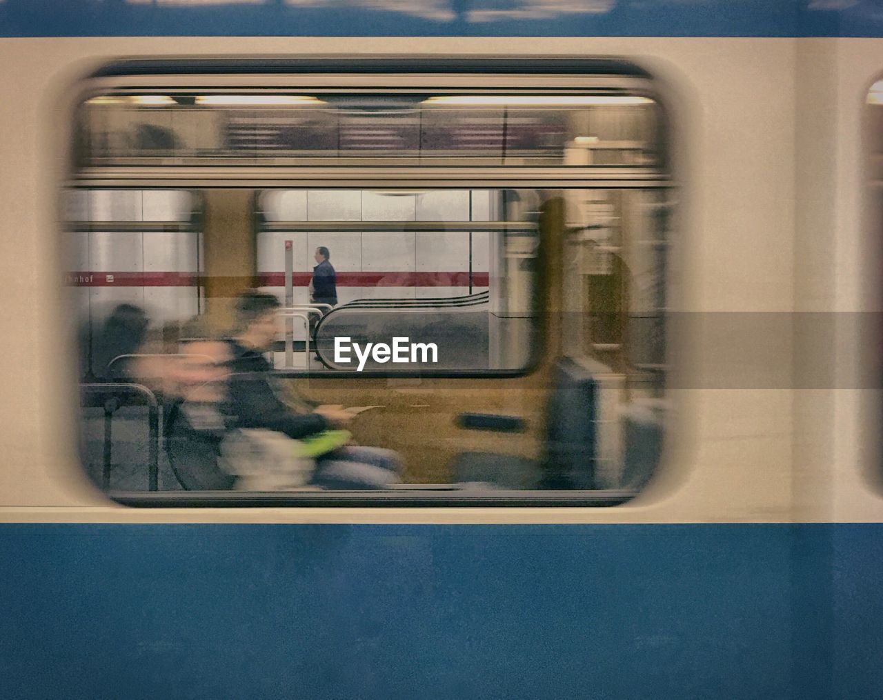 Blurred motion of train