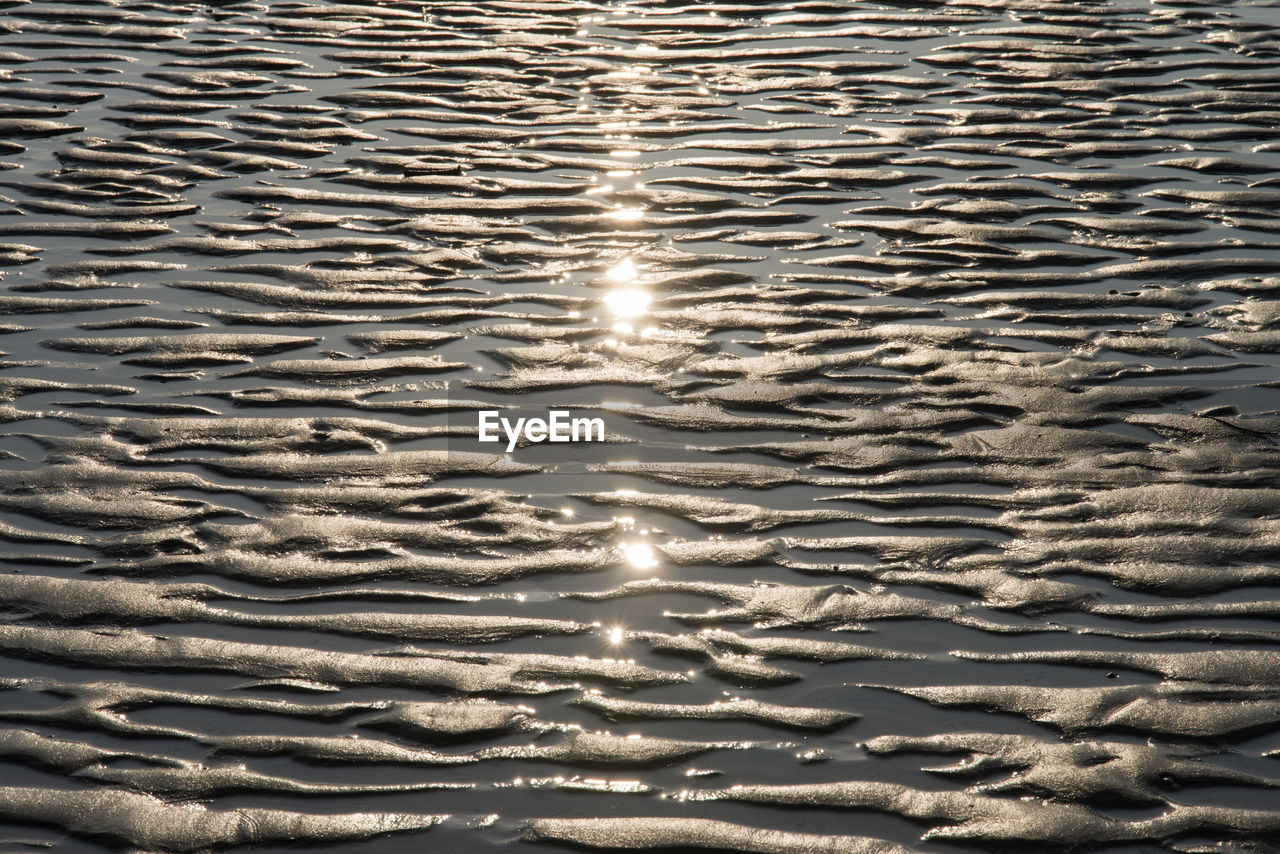 FULL FRAME SHOT OF RIPPLED WATER IN SUNLIGHT