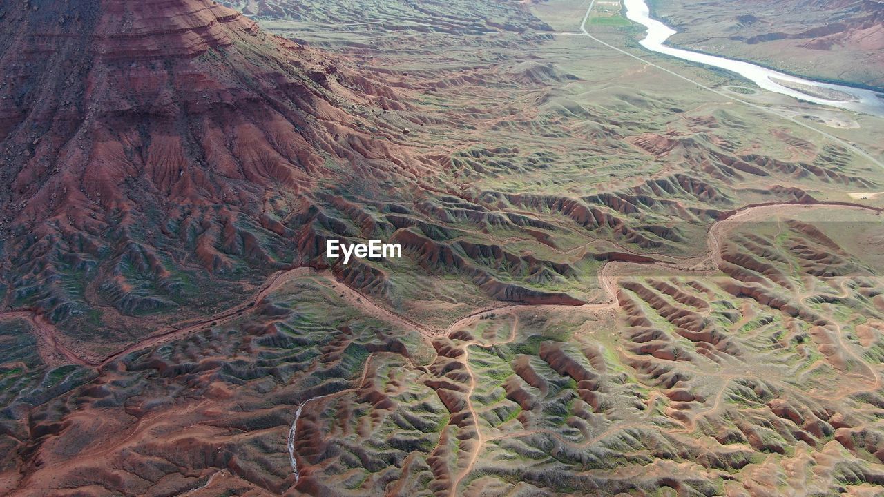 High angle view of a desert
