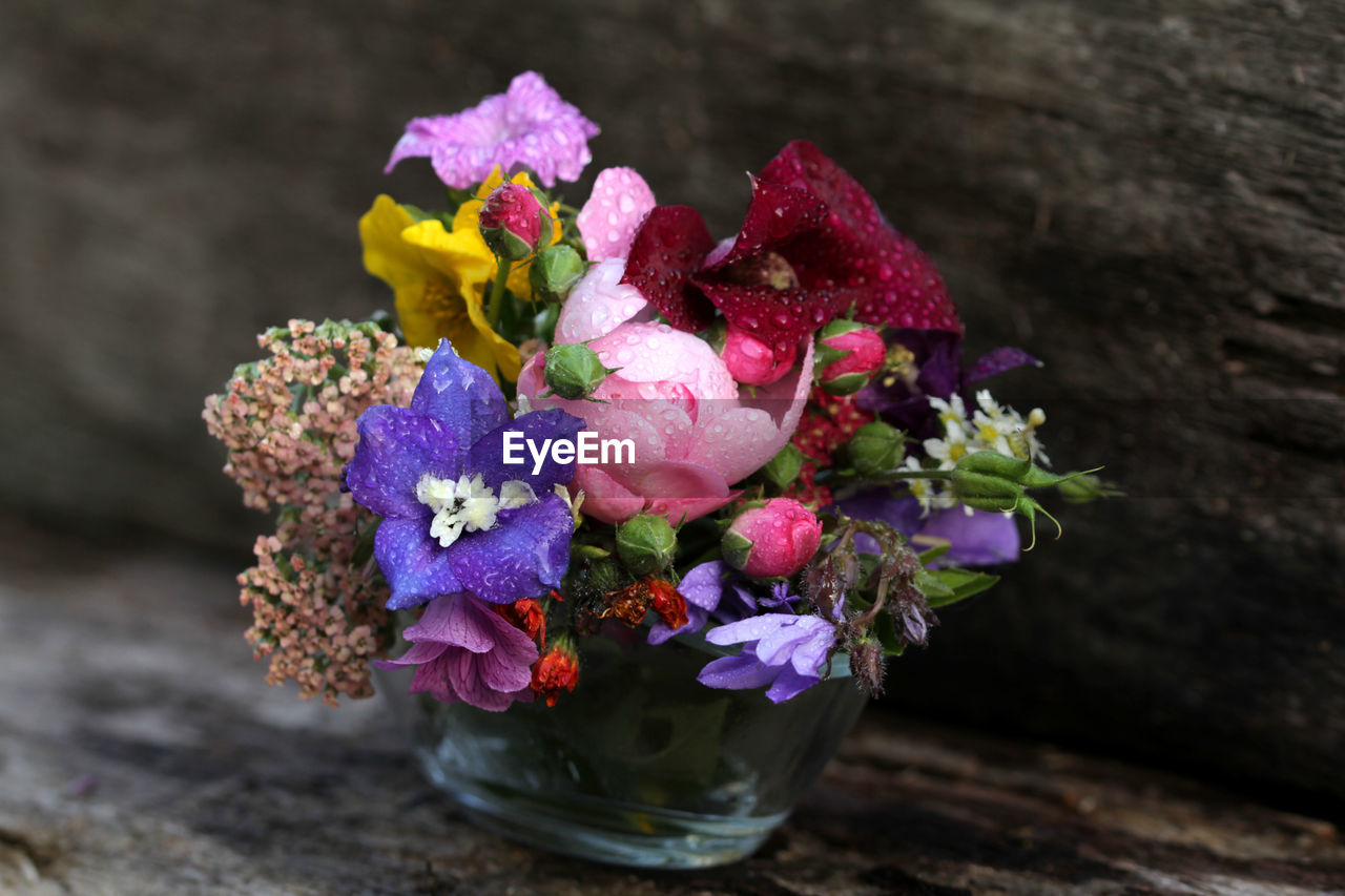 Close-up fresh flowers in vase