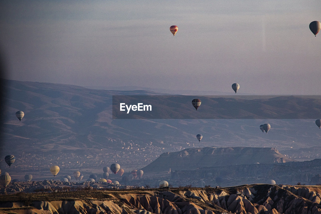 low angle view of people at hot air