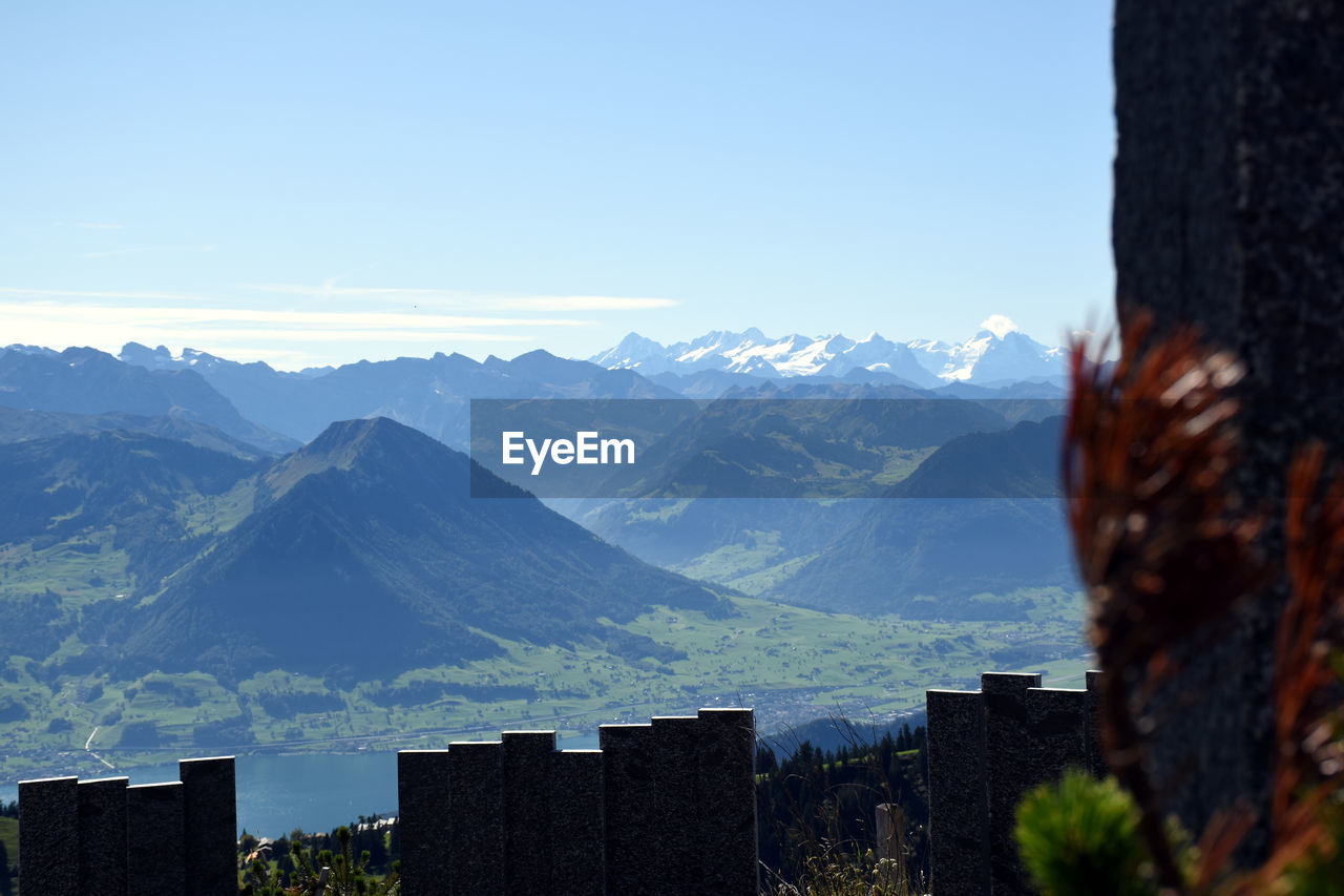 Scenic view of mountains against sky