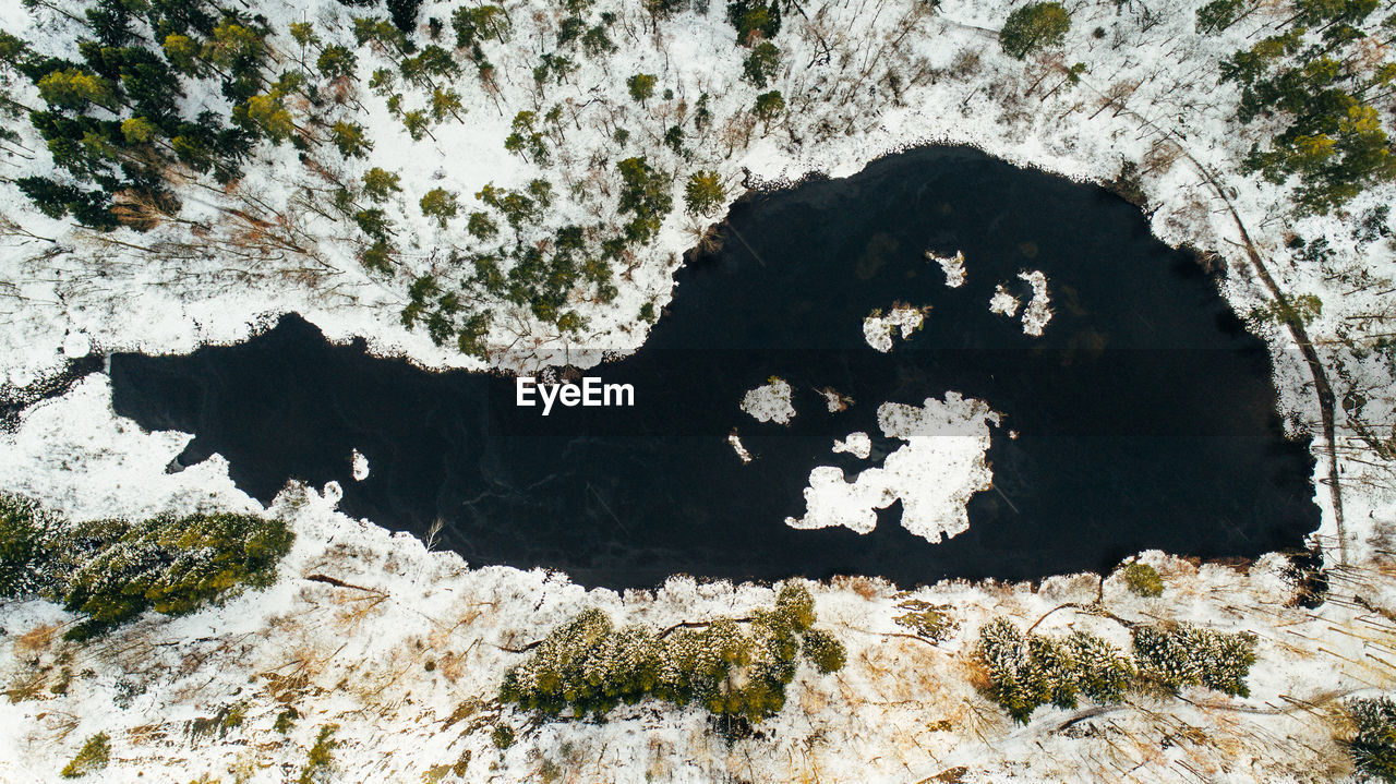 Aerial view of lake