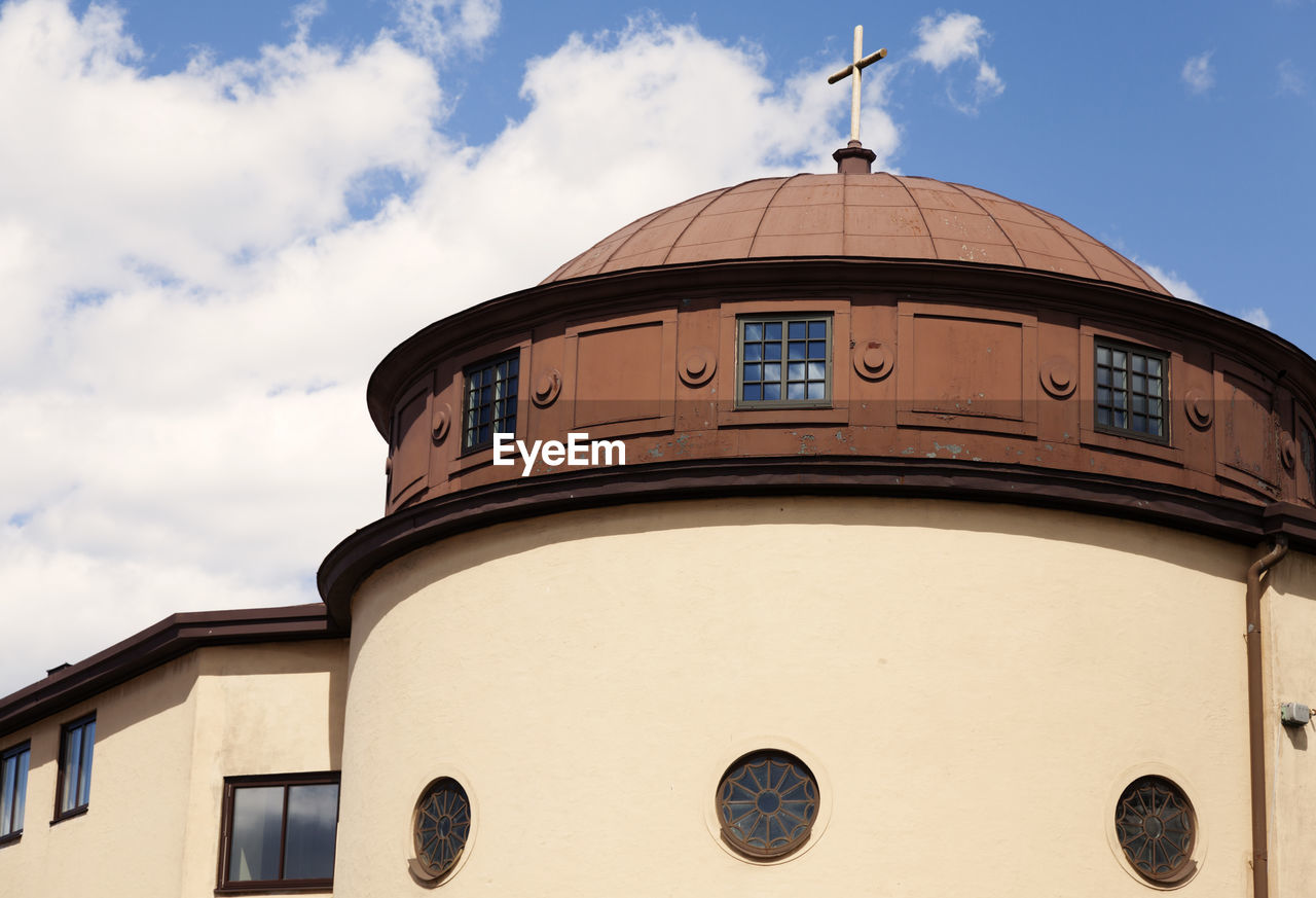 An old fine church located by the lake in jonkoping