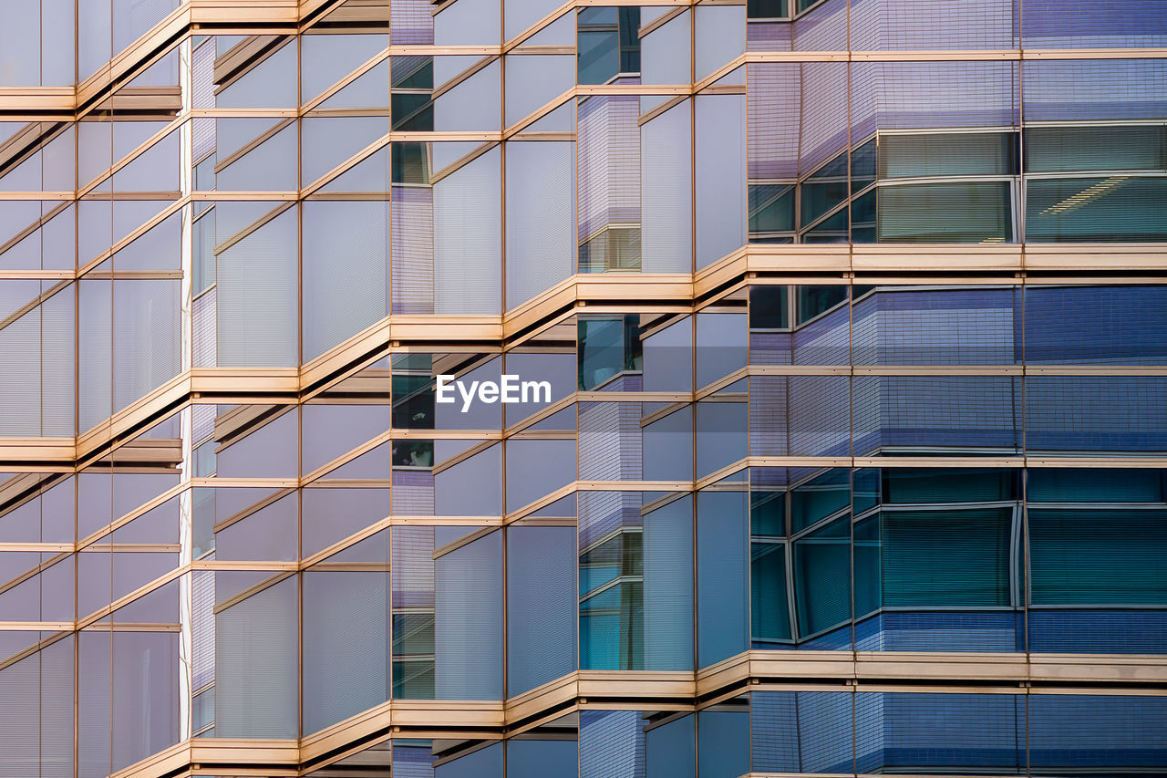 Modern building glass windows during the sunset.