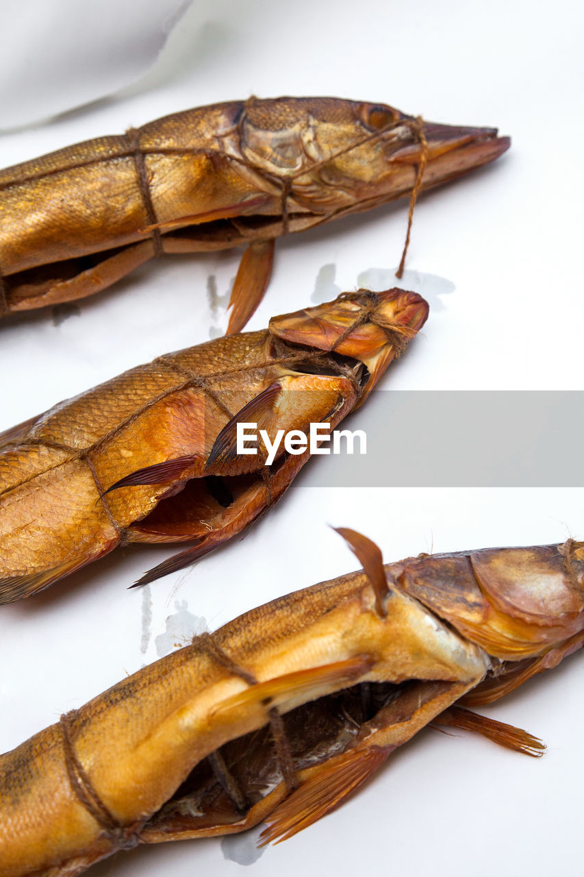 food, food and drink, animal, seafood, fish, studio shot, no people, freshness, white background, produce, healthy eating, animal themes, wellbeing, indoors, group of objects, smoked fish, close-up