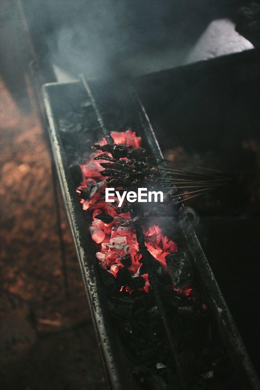 Close-up view of barbecue grill