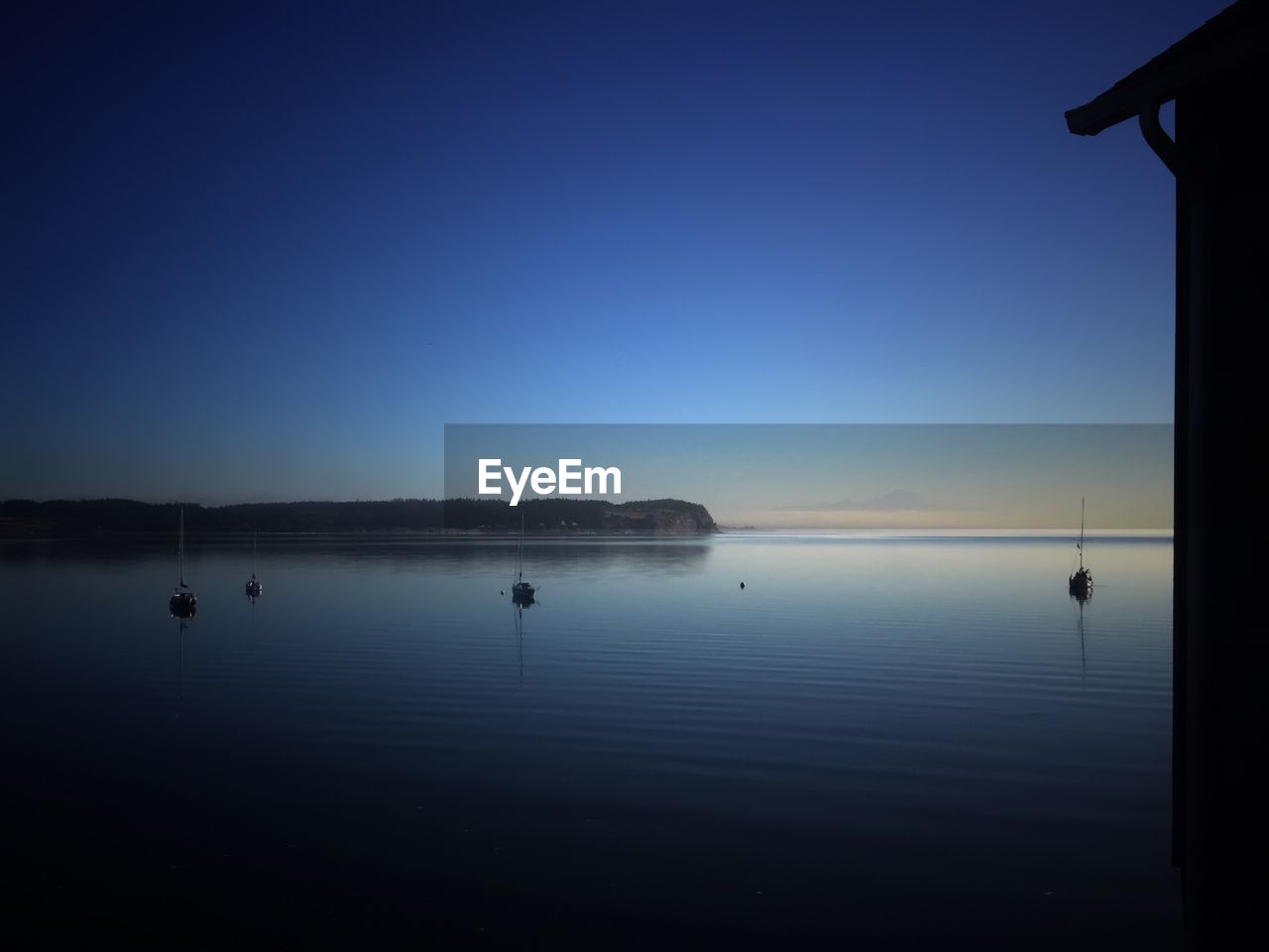 VIEW OF LAKE AGAINST CLEAR BLUE SKY