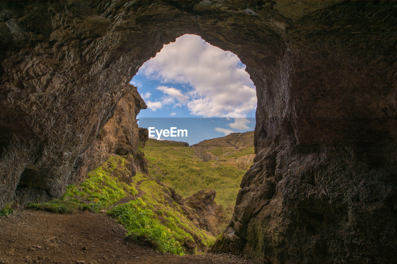 Scenic view of rocky mountains against sky