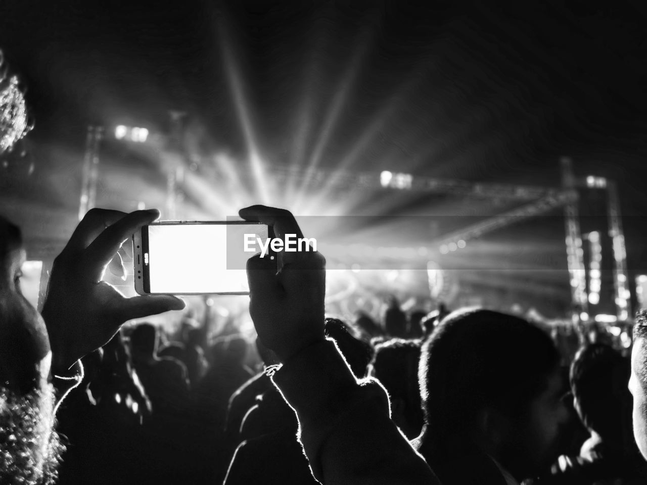 Group of people at music concert