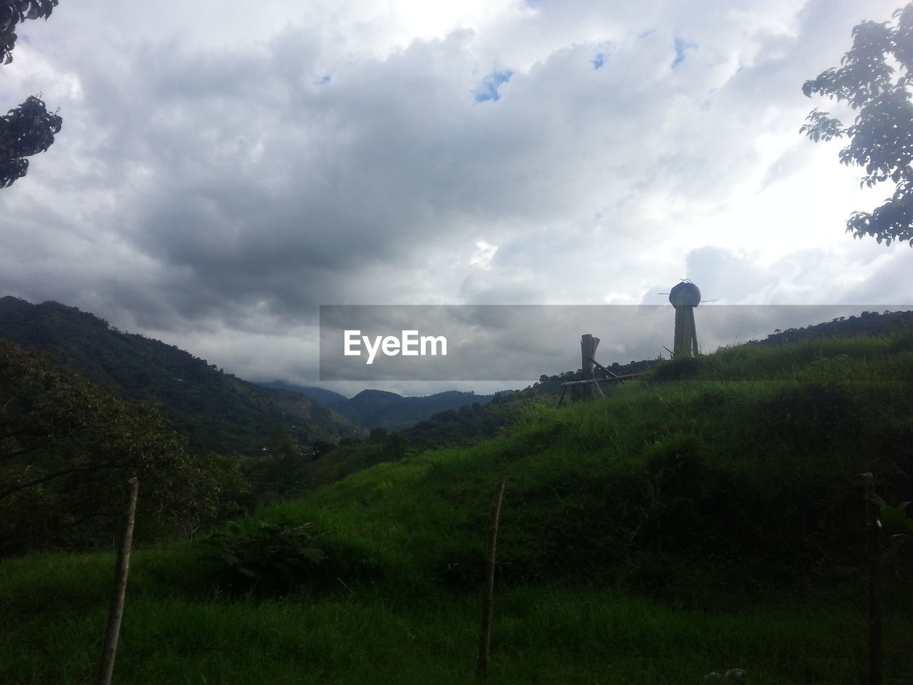 SCENIC VIEW OF MOUNTAINS AGAINST CLOUDY SKY