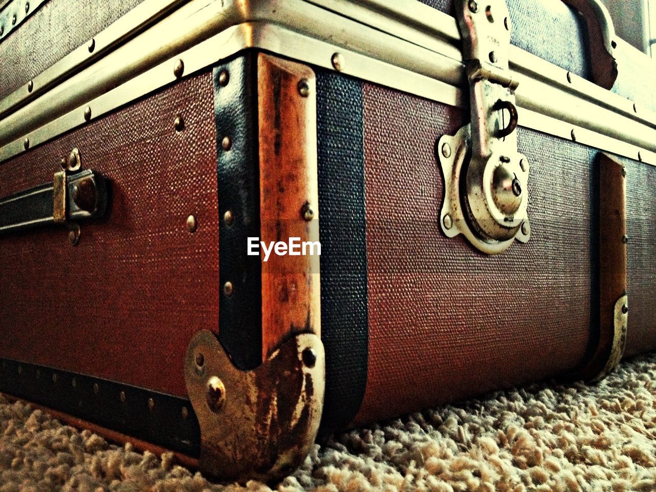 Extreme close up of a cropped suitcase
