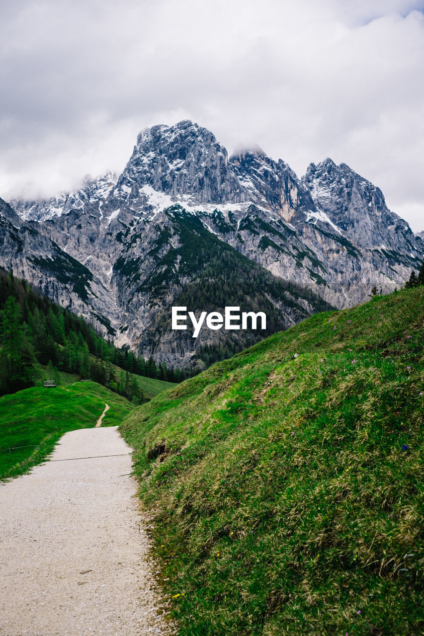 Scenic view of mountains against sky