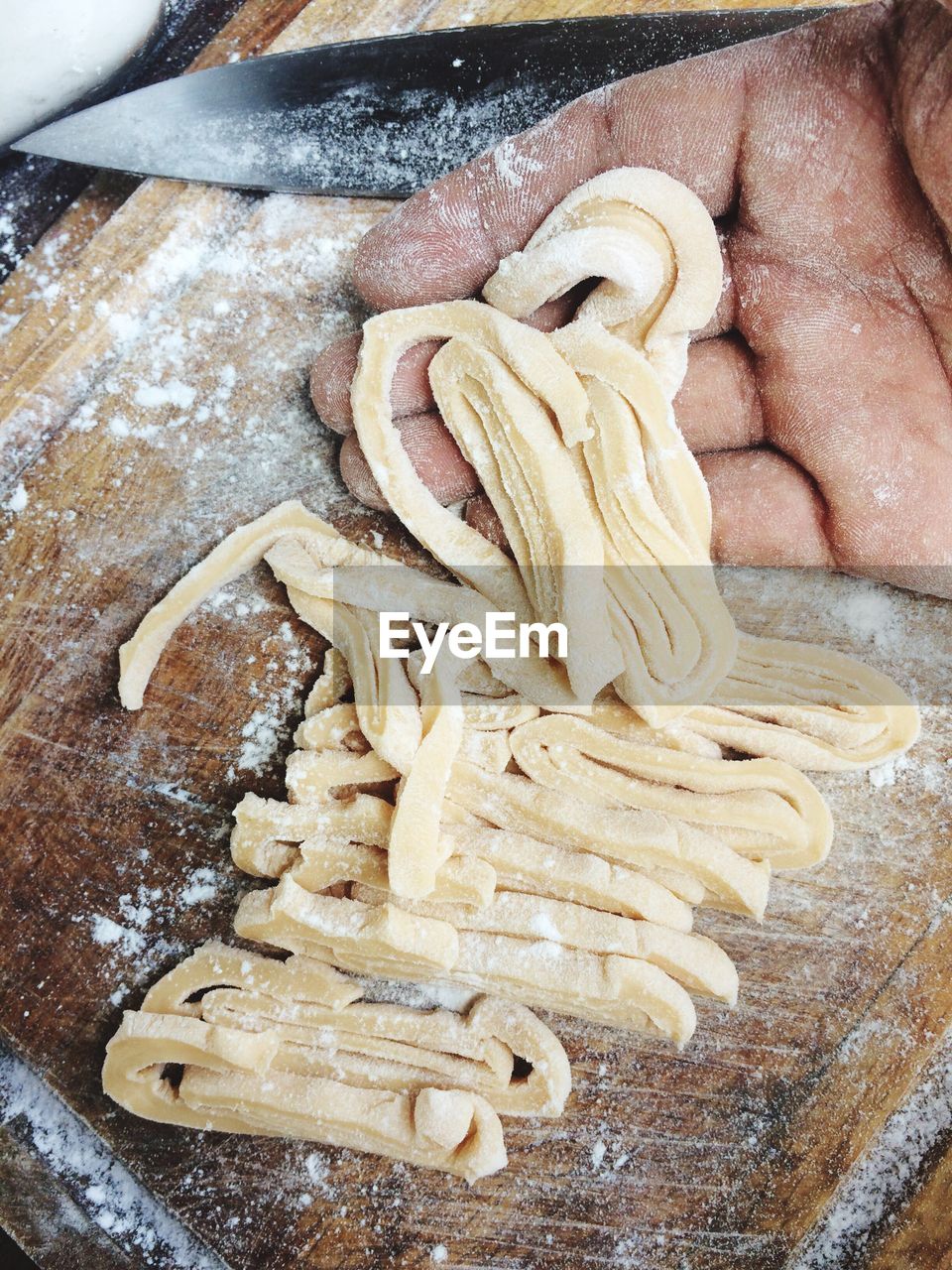 Close-up of raw noodles