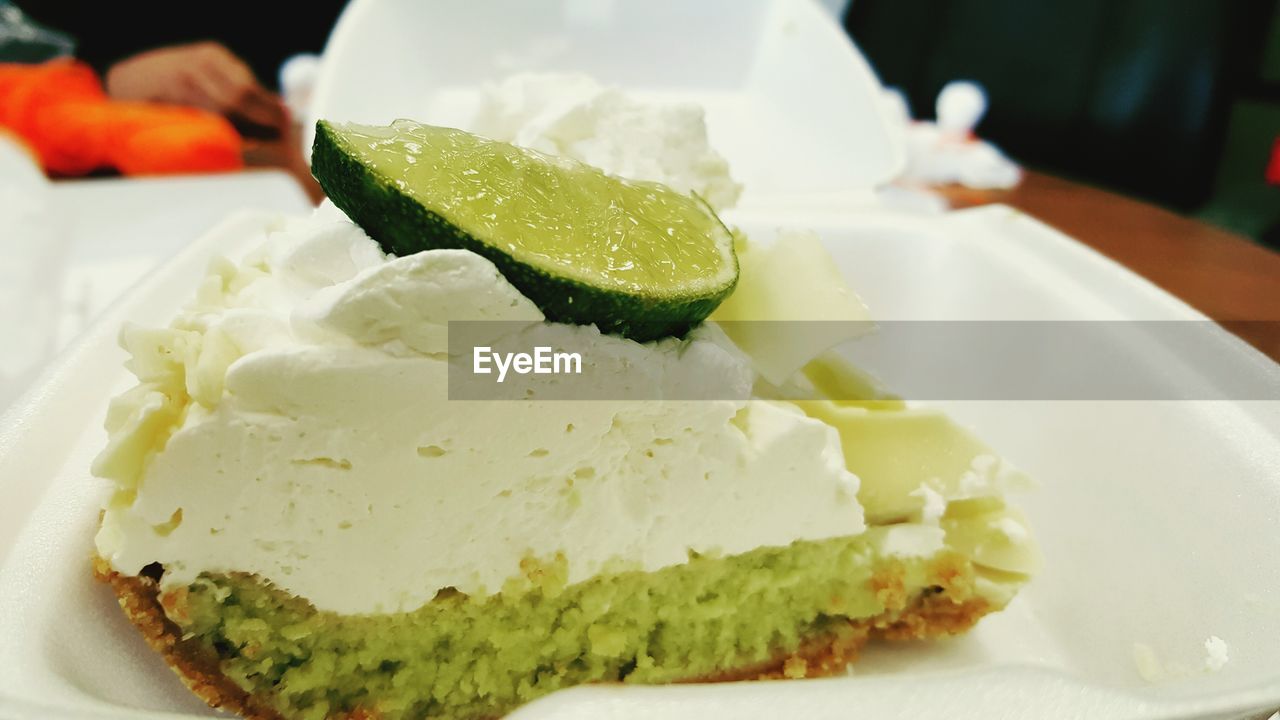 Close-up of ice cream in plate