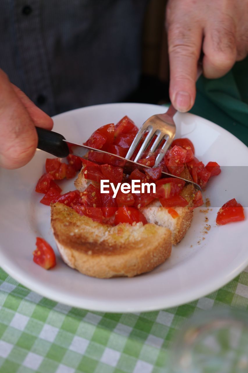 Italian bruschetta with tomato