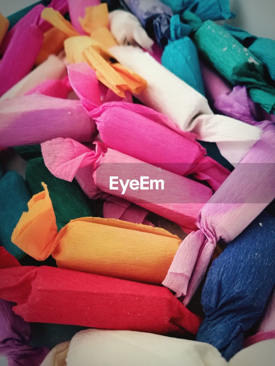 Full frame shot of colorful fabrics in store